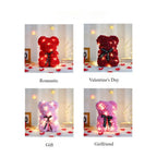 Artificial Rose Teddy Bear – 25cm Flower Gift for Valentines Anniversary