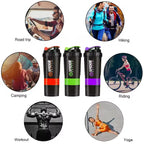 3-Layer Protein Shaker Bottle – Large Capacity Mixer for Fitness Gym Workouts