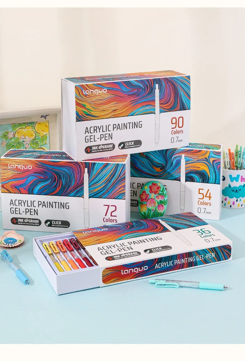 Acrylic Gel Pens – Retractable 0.7mm Tip for Student Painting and Writing