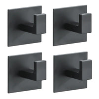 Adhesive Wall Hooks – Heavy Duty Black Hangers for Bathroom and Kitchen