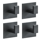 Adhesive Wall Hooks – Heavy Duty Black Hangers for Bathroom and Kitchen