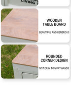 Folding Storage Box – Wooden Lid for Camping and Car Trunk Organization