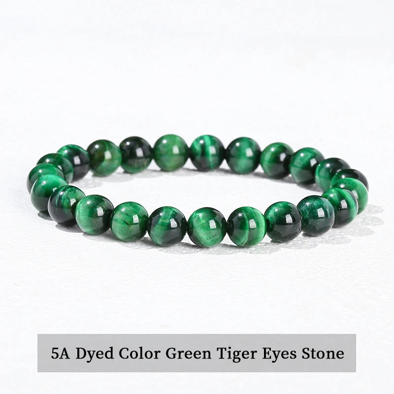 Natural Stone Bead Bracelet – Healing Crystal Gemstone Jewelry for Men and Women