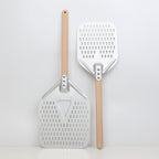 Perforated Aluminum Pizza Peel – Non-Slip Wooden Handle for Home Baking