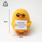 Handmade Wool Crochet Dog Doll – Positive Affirmation Plush for Home Decor