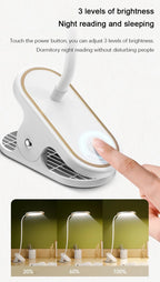 Rechargeable Clip-On LED Desk Lamp – Eye-Protection Light for Bedside Reading