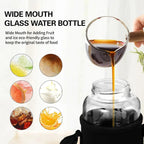 Large Capacity Glass Water Bottle – Transparent Milk Juice Cup for Outdoor Sports