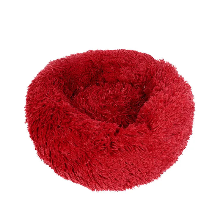 Round Plush Pet Bed – Soft Warm Sleeping Mat for Large Dogs and Cats