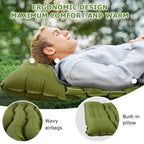 Inflatable Sleeping Pad – Built-in Pillow for Camping Hiking and Travel