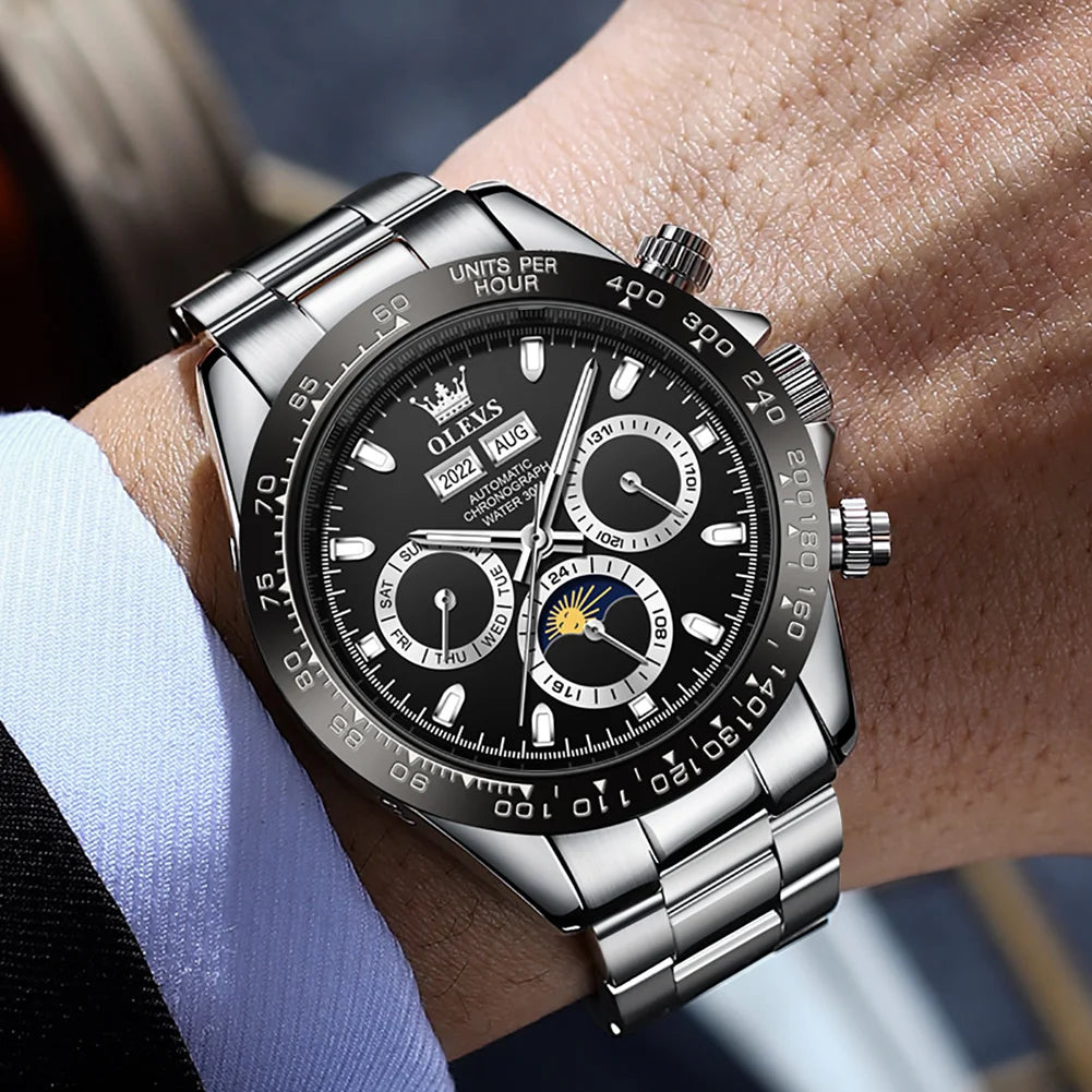 OLEVS Automatic Mechanical Watch – Luxury Chronograph for Business and Sports