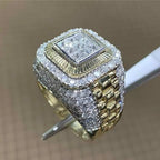 Gold Zircon Hip Hop Ring – Unisex Punk Jewelry for Wedding and Parties