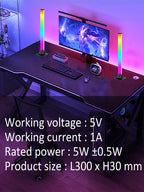 RGB LED Light Bar – Music Rhythm Sensing Desktop Lamp for Gaming Decor