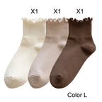Ruffled Ankle Socks – Breathable Japanese Style Kawaii Hosiery for Women