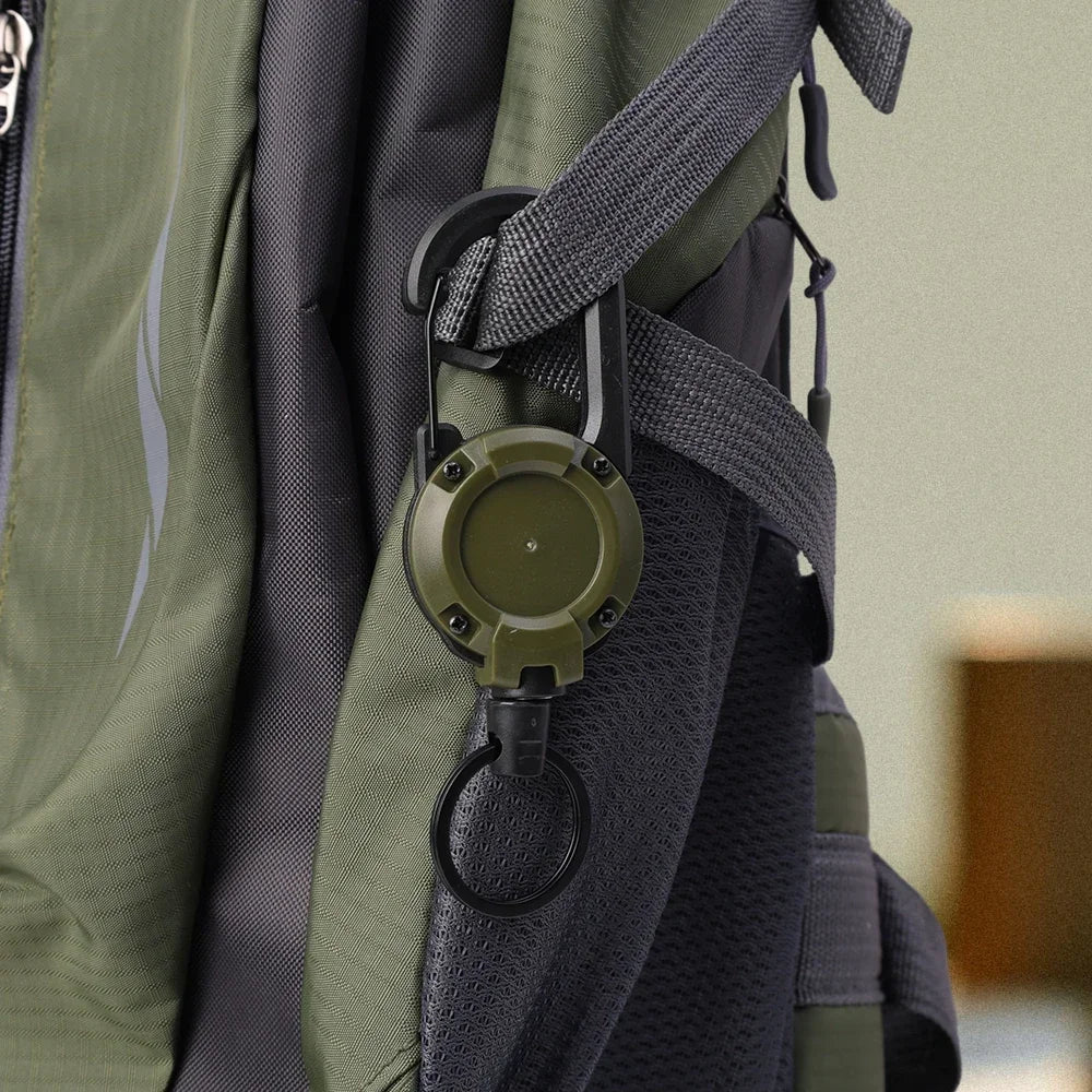 Retractable Steel Wire Carabiner – Heavy Duty Keychain for Outdoor Gear