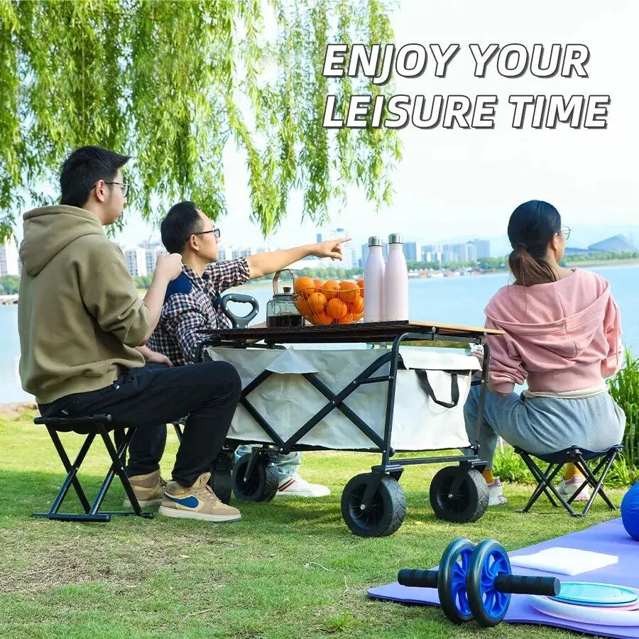 Collapsible Utility Wagon – Heavy Duty Folding Cart for Garden and Camping