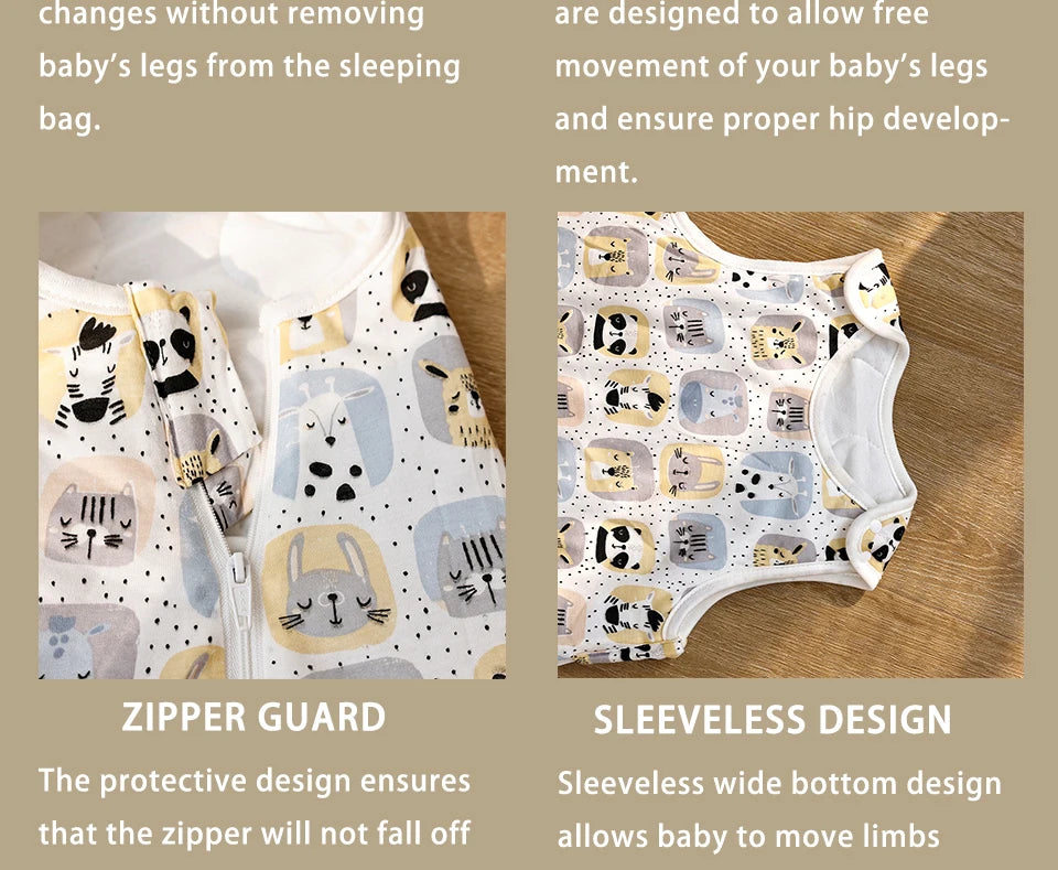 Bamboo Cotton Sleeping Bag – Warm Newborn Wearable Blanket for Winter Sleep
