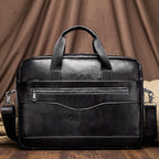 Genuine Leather Men Briefcase – Professional Laptop Messenger for Business