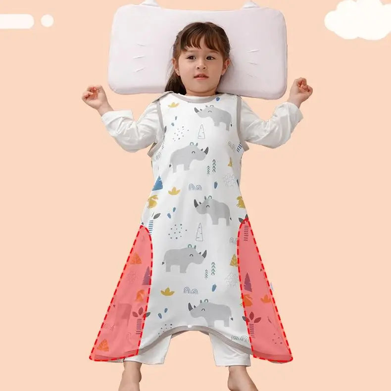 0.5 TOG Baby Sleeping Bag – Cartoon Print Cotton Sleeveless Sleep Sack for Summer