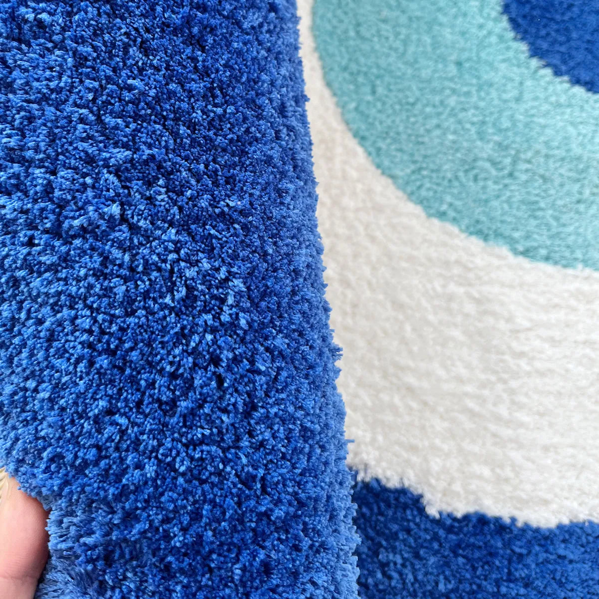 Handmade Evil Eye Rug – Plush Tufted Minimalist Carpet for Home Decor