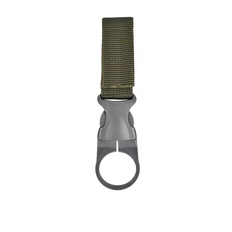 Nylon Webbing Bottle Holder – Tactical Carabiner Clip for Outdoor Hiking