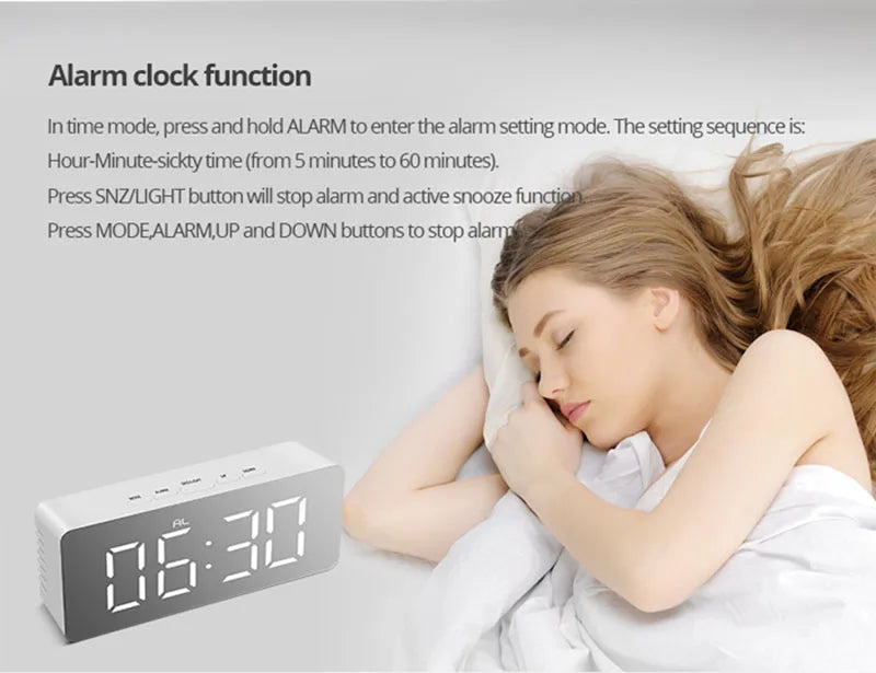 LED Digital Desktop Alarm Clock – Temperature Display for Home and Office