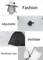 Adjustable Sun Protection Fishing Hat – Breathable Foldable Cap for Outdoor Hiking