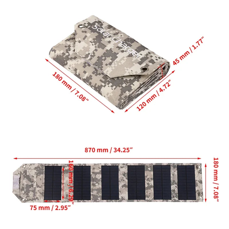 Foldable Solar Panel – 100W Portable USB Charger for Outdoor Camping