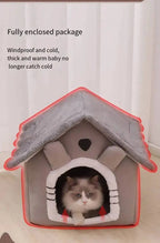 Soft Pet Bed House – Washable Enclosed Kennel for Indoor Dogs and Cats