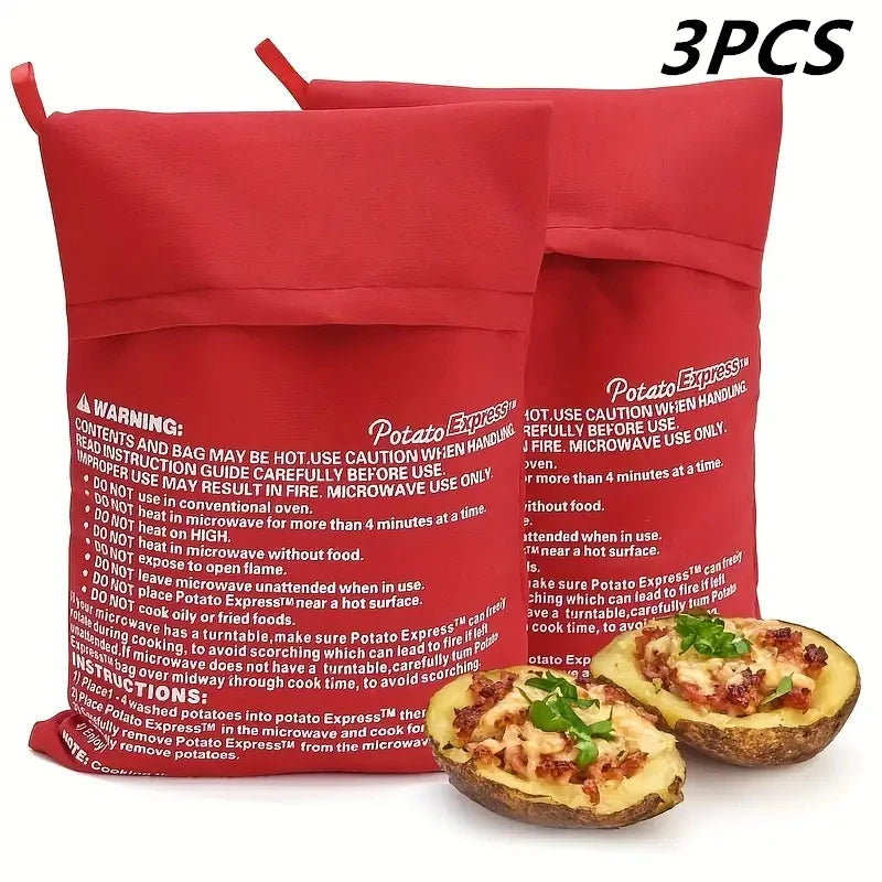 Microwave Potato Cooking Bag – Washable Fabric Pouch for Fast Kitchen Meals
