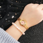 Gold Plated Quartz Bracelet Watch – Elegant Analog Timepiece for Women