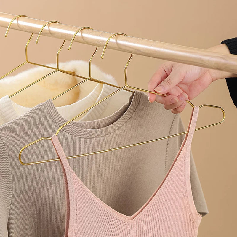 Gold Stainless Steel Coat Hangers – Durable Metal Closet Organizers for Home