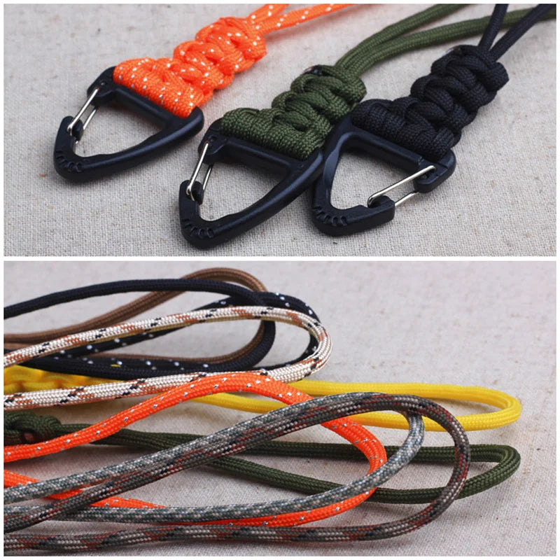 Braided Paracord Keychain – 20cm Military Nylon Lanyard for Outdoor Gear