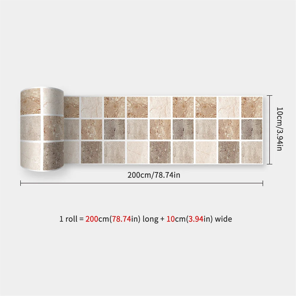 Self-Adhesive Waist Line Stickers – Waterproof Border Mural for Kitchen Decor