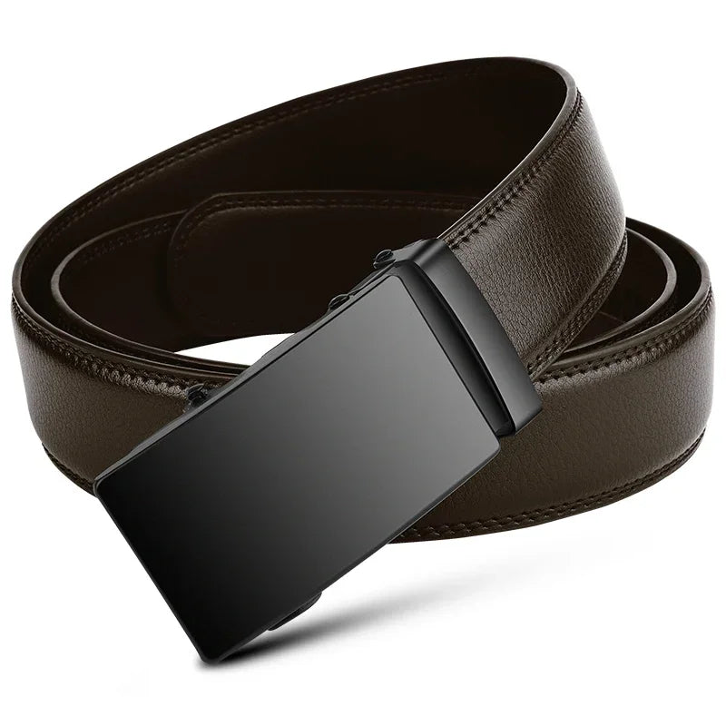 Automatic Buckle Belt – Men's Leather Waist Strap for Business Casual