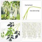 Silk Wisteria Hanging Vines – 110cm Artificial Flower Garland for Wedding Decor