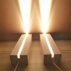 Rectangular Wooden LED Display Base – USB Light Stand for Acrylic Art Decor