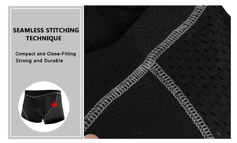 Padded Cycling Underwear Shorts – 5D Gel Breathable Liner for MTB Road Bike