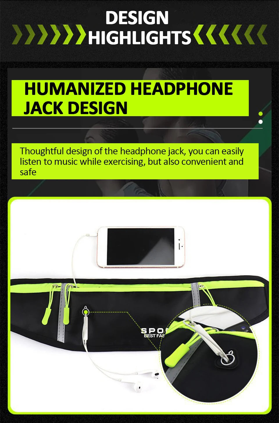 Running Waist Belt – Slim Fanny Pack for Mobile Phone Gym and Cycling