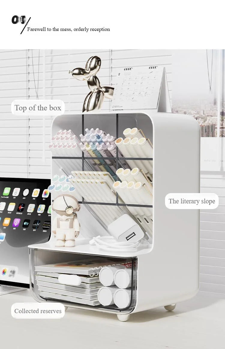 Slanted Desk Organizer – Large Capacity Stationery Holder for Office Storage