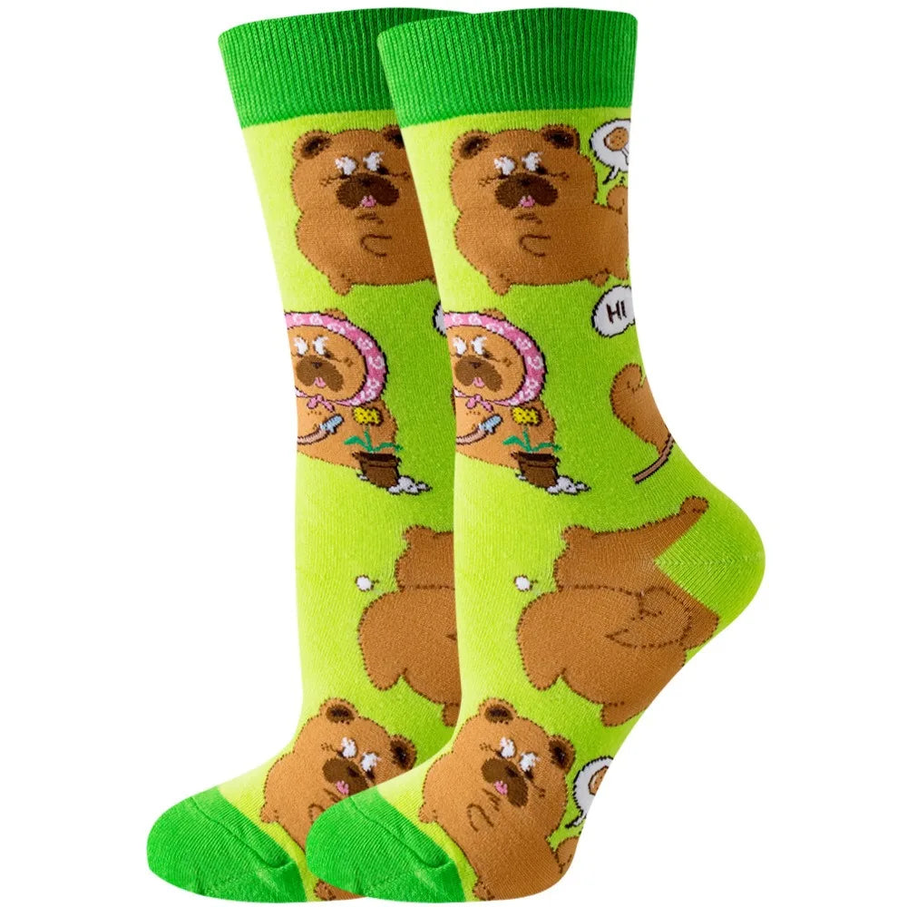Colorful Cartoon Animal Crew Socks – Fun Harajuku Apparel for Men and Women