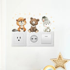 Cartoon Animal Switch Stickers – Cute Boho Wall Decals for Kids Nursery