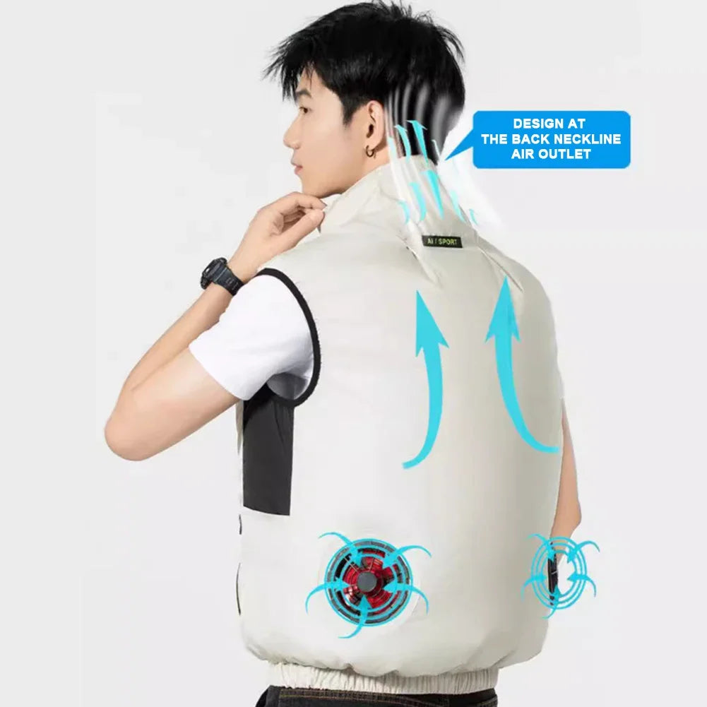 Cooling Fan Vest – Breathable Ice Workwear for Hot Weather Outdoor Labor