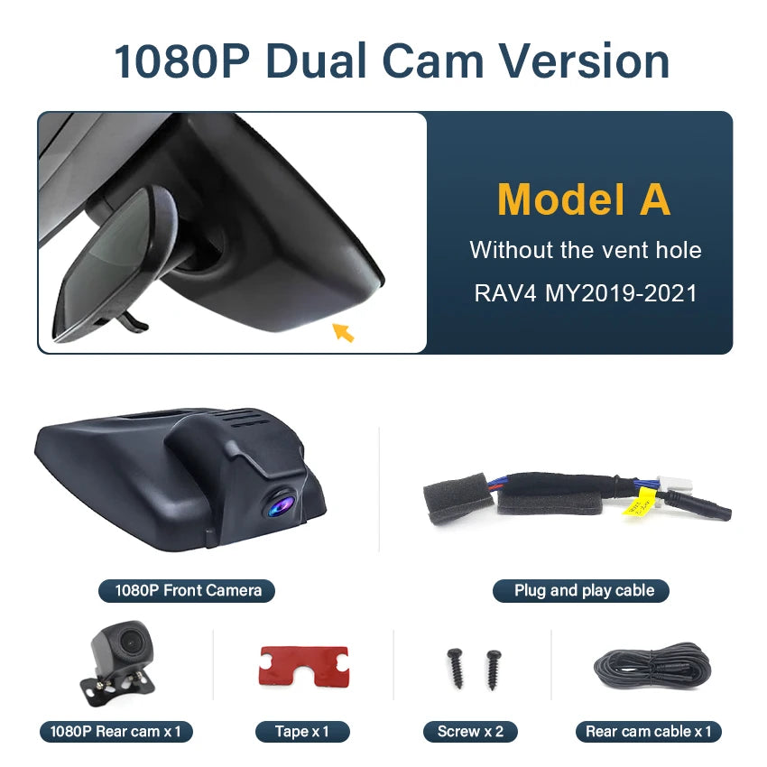 4K HD Dash Cam – WIFI Car Video Recorder for Toyota RAV4