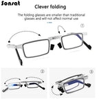 Folding Metal Reading Glasses – Anti-Blue Light Eyewear for Men and Women