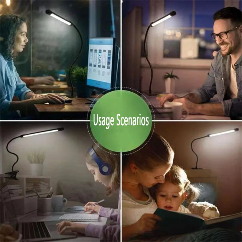 LED Clip-On Desk Lamp – Dimmable Eye Protection for Office and Study