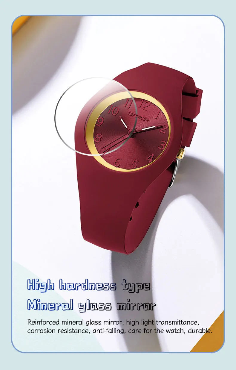 Silicone Quartz Wristwatch – Lightweight Sport Clock for Students