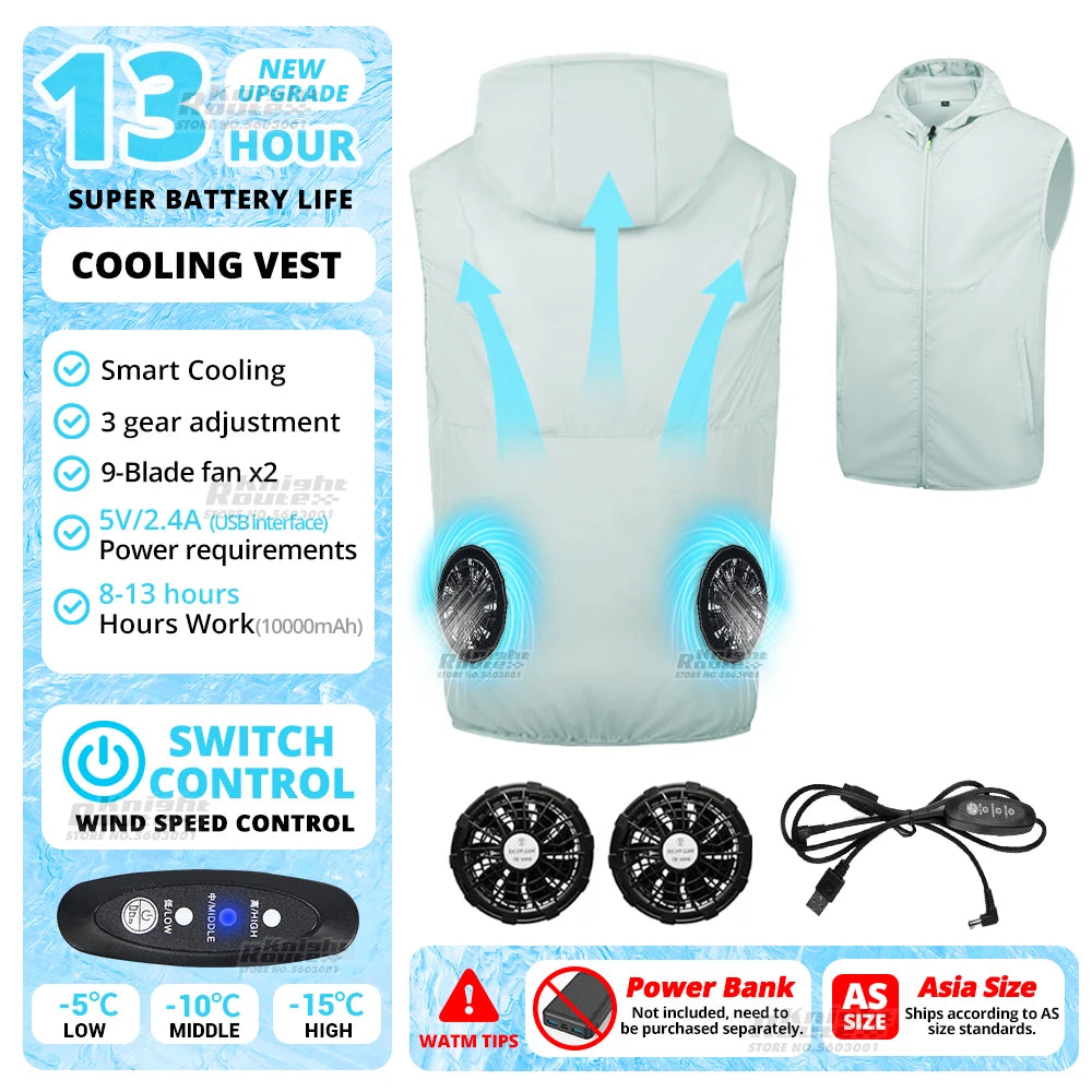 Air-Conditioned Cooling Vest – 13-Hour Fan System for High-Temperature Work