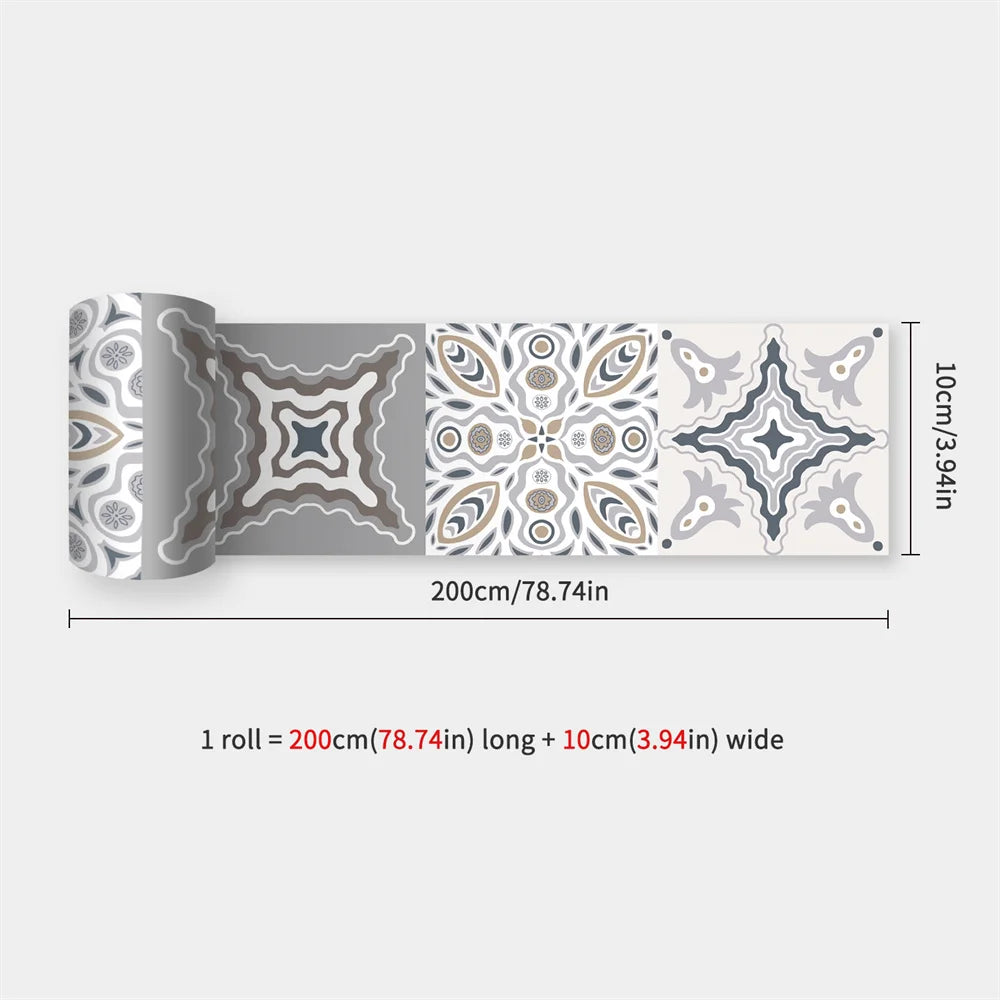 Self-Adhesive Waist Line Stickers – Waterproof Border Mural for Kitchen Decor