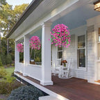Artificial Morning Glory and Eucalyptus Vine – UV-Resistant Home Wall Decor