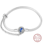 925 Sterling Silver Charm Bracelet – Adjustable Green Zircon for Birthday Gifts